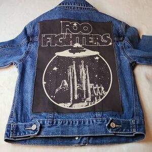 Foo Fighters Upcycled Gap Denim Jacket Size Large 10